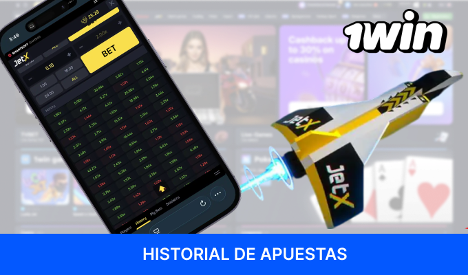 En JetX 1win el historial presenta cada ronda reciente junto con la hora